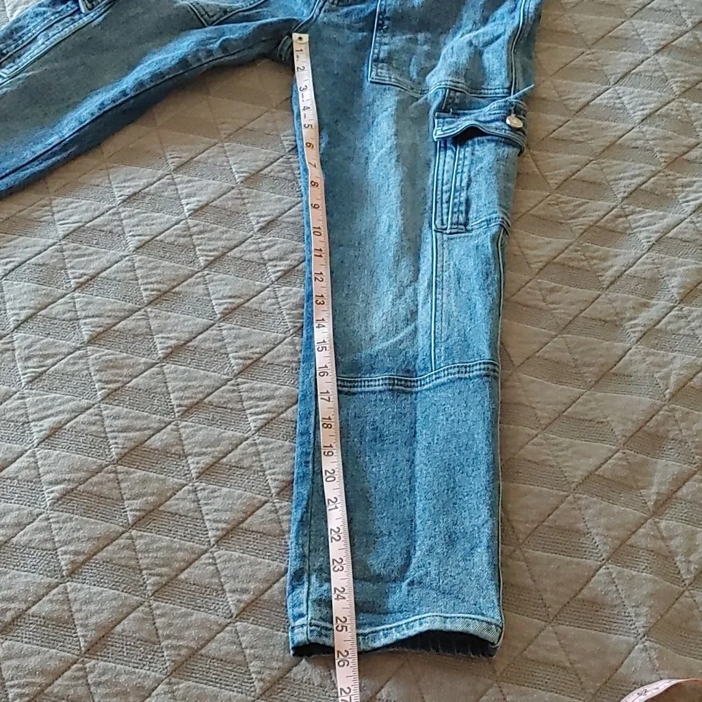 KanCan Aaliyah High Rise Slim Straight Leg Cargo Jeans Size 24